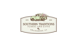 create line art, floral shop, company, flower, farm logo