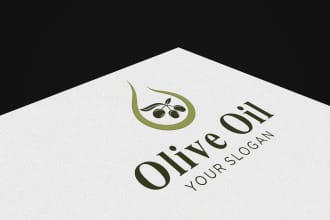 design medical cannabis hemp natural and olive oil logo