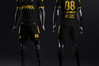 do custom soccer kit jersey 3d mockup