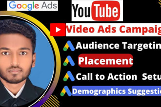 setup youtube ads campaign, video ads, advertising via google ads for leads