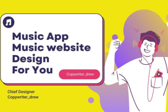 design a music website for music artist, producer, dj, band