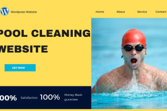 design wordpress pool cleaning, pressure washing website with booking system