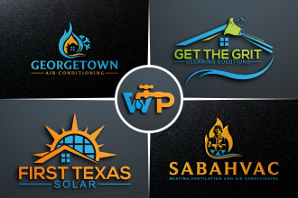 design a cleaning plumbing heating solar hvac oil and gas logo