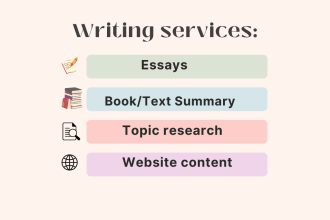 write essays, text summaries and analysis, website content