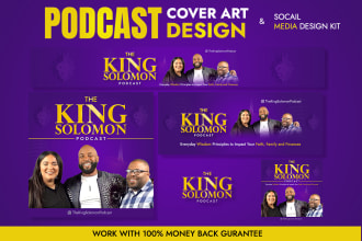 podcast cover art design, podcast logo and social media kits