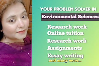 do every task related to environmental sciences