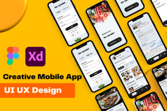 do mobile app UI UX design and clickable figma prototype