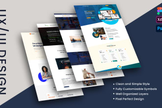 create a unique clean landing page design in adobe xd or figma