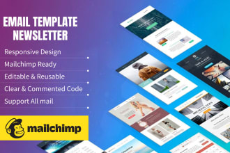 design responsive mailchimp email template, newslatter, landing page