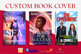 design a custom book cover, KDP cover, ebook cover