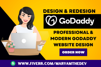 create godaddy website, design redesign website, business website development