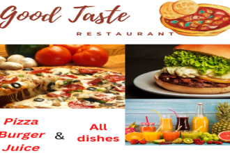 create attractive pizza, burger, food and restaurant logo