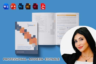 design brochure, company profile, handbook, report, proposal, word PPT templates