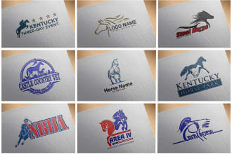 horseshoe or equestrian equine horse logo harness racing