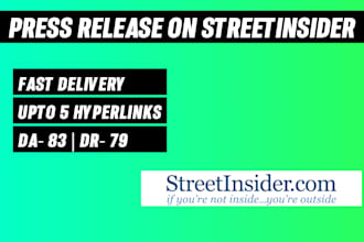 do press release distribution on streetinsider