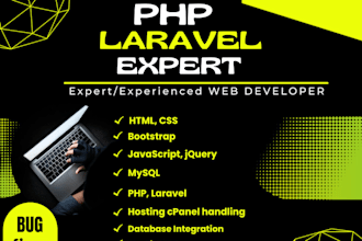be your PHP, and laravel expert developer for your professional websites
