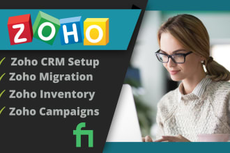 set up zoho CRM, zoho campaigns, zoho books, zoho forms, zoho sites, zoho