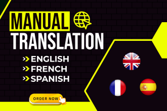 manually translate english to french and english to spanish