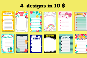 design sticky notes, notepad ,notebook, memo and invoice