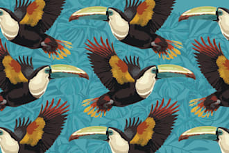create a tropical floral pattern design
