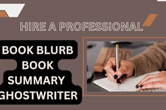 ghostwrite unique book summary, book blurb, book titles and be your beta reader