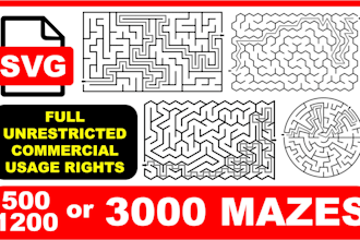 create a custom maze set for KDP activity books and printables
