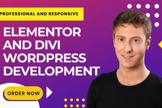 do wordpress website design using divi theme, elementor pro