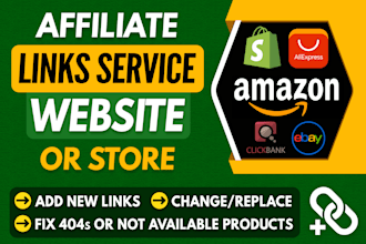 add, change, fix clickbank and amazon affiliate links on your website or store