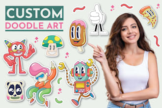 make vector doodle art illustration, doodle wall art, doodle sticker