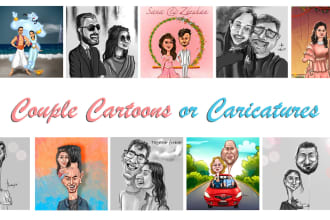 make funny couple cartoon sketches