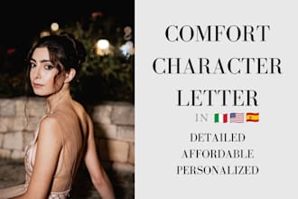 write a letter from your comfort character