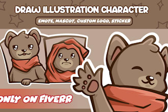 draw illustration characters or cute animals in cartoon styl