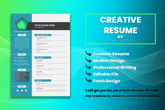 make your dream job come true through creative cv, resume, cover letter writing