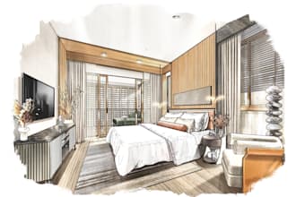 draw an interior perspective illustration watch color