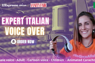 record professional voiceovers in italian, real human voice