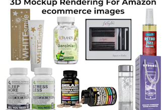 make 3d mockup rendering for amazon ecommerce images