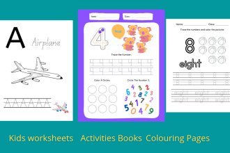 design kids worksheets kdp activity books and kindle colouring pages