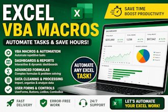 create excel dashboard and automation tools