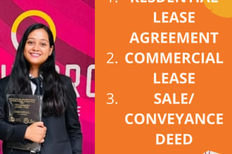 draft and review strong lease agreements and sale deeds