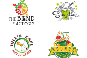 design juice bar, coffee company ,fruit and vegetable shop logo