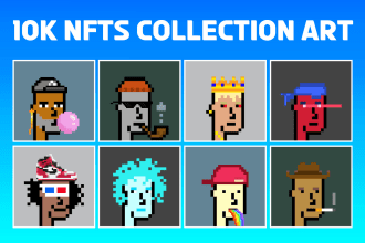 create nft collection art , high quality pixel art up to 10k