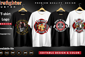 do custom firefighter t shirt design