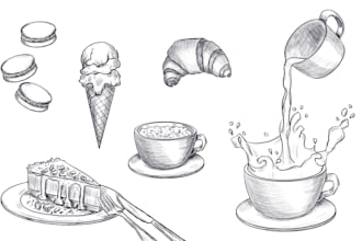 draw elegant vector line art for packaging and patterns