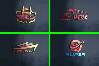 design logistics logo for transport trucking cargo freight hauling lorry towing