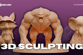sculpt 3d model character and figures for printing and rendering