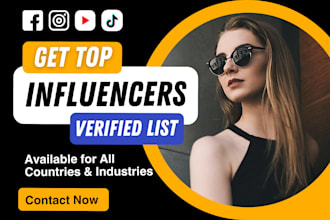 do the research for top influencers, provide list of trending social influencers