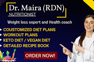 create a personalized diet plan as registered dietitian