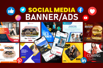 design social media posts, banner, ads, poster, facebook cover and instagram