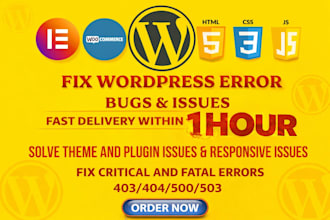 fix wordpress issues, fix wordpress errors, wordpress bug fix wordpress website