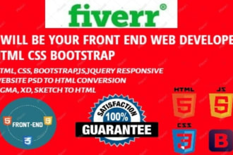 be your front end web developer html css bootstrap